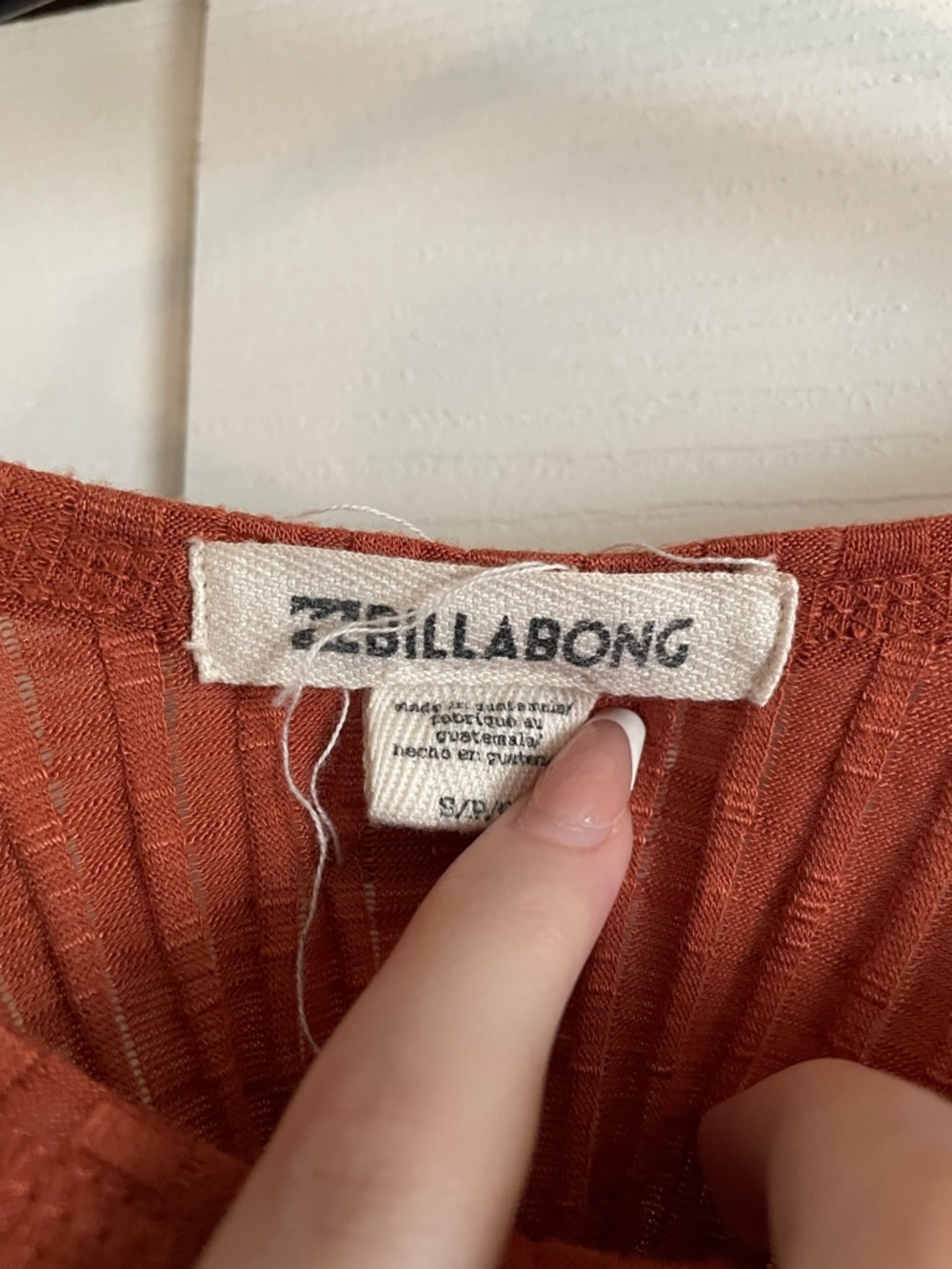 Billabong Rust Ribbed A-Line Muscle Tank - Picture 2 of 3